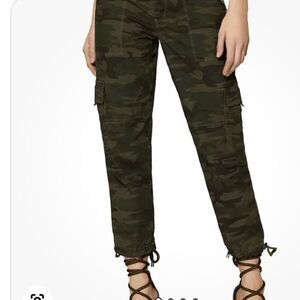 Sanctuary Standard Surplus Camo Cargo Pants Womens 25 Green Cropped Drawstring